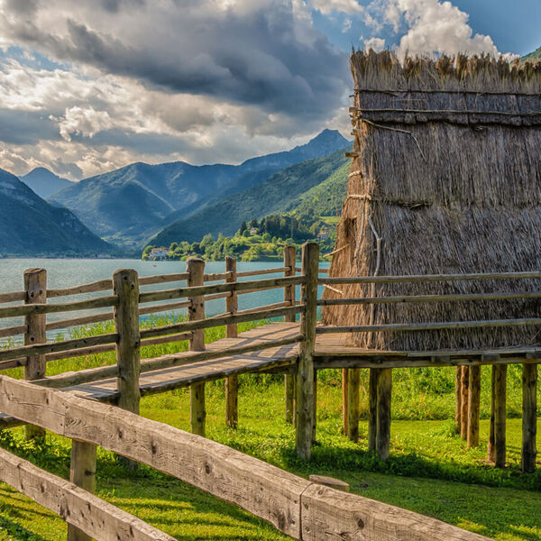 The stilt houses on Lake Ledro